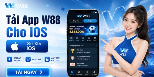 Ảnh minh hoạ quy trình tải app W88 cho iOS